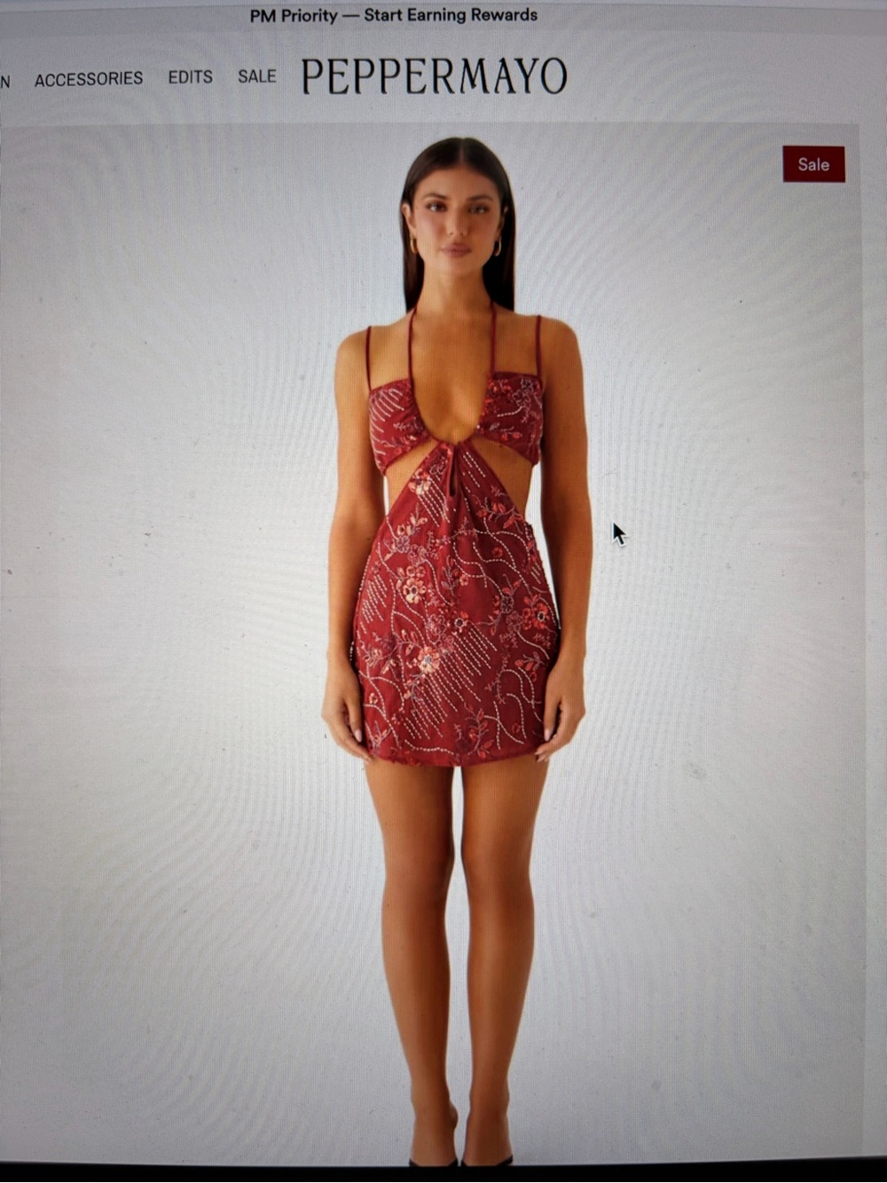 Peppermayo Red Cutout Mini Dress